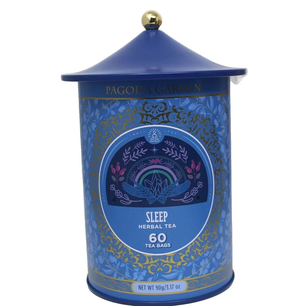 Pagoda Garden Sleep Herbal Tea 60 Teabags Reusable Tin Caffeine Free Gift NEW